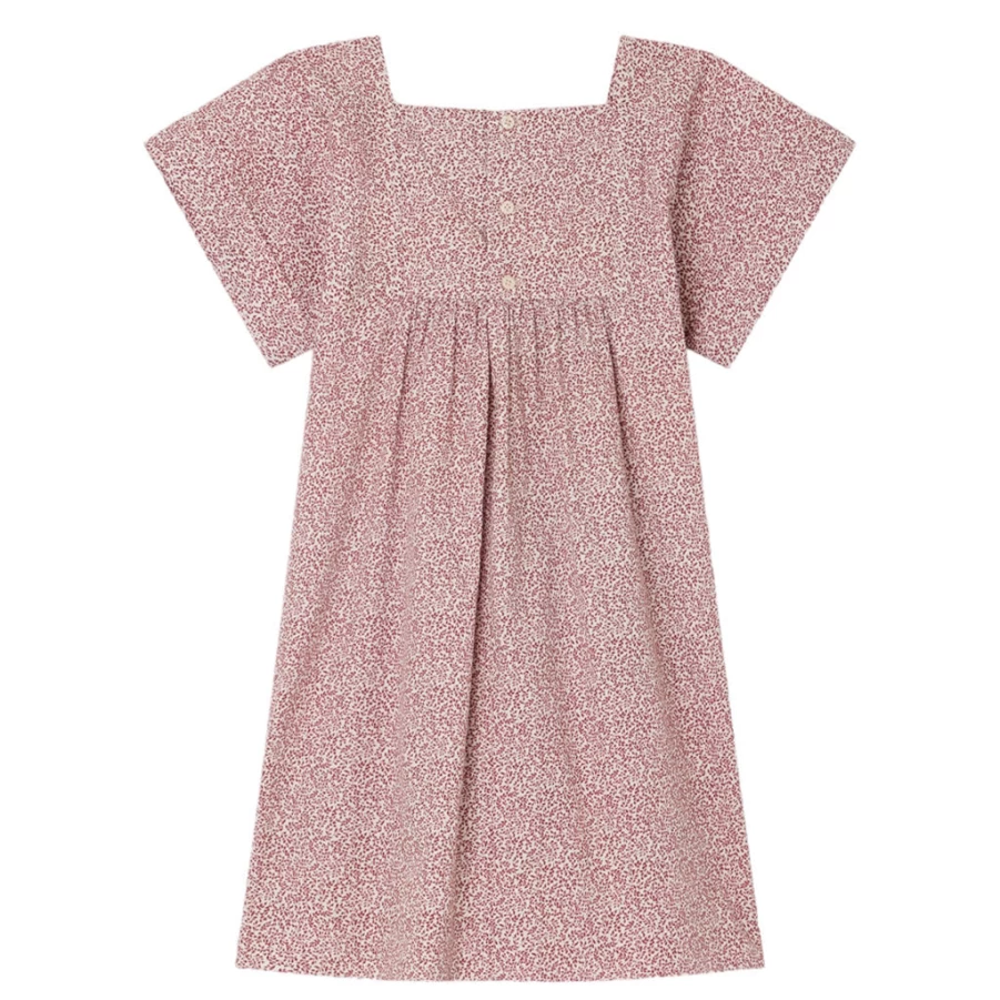 KIDS21 Burgundy Smocked Paysanne Dress for Girls