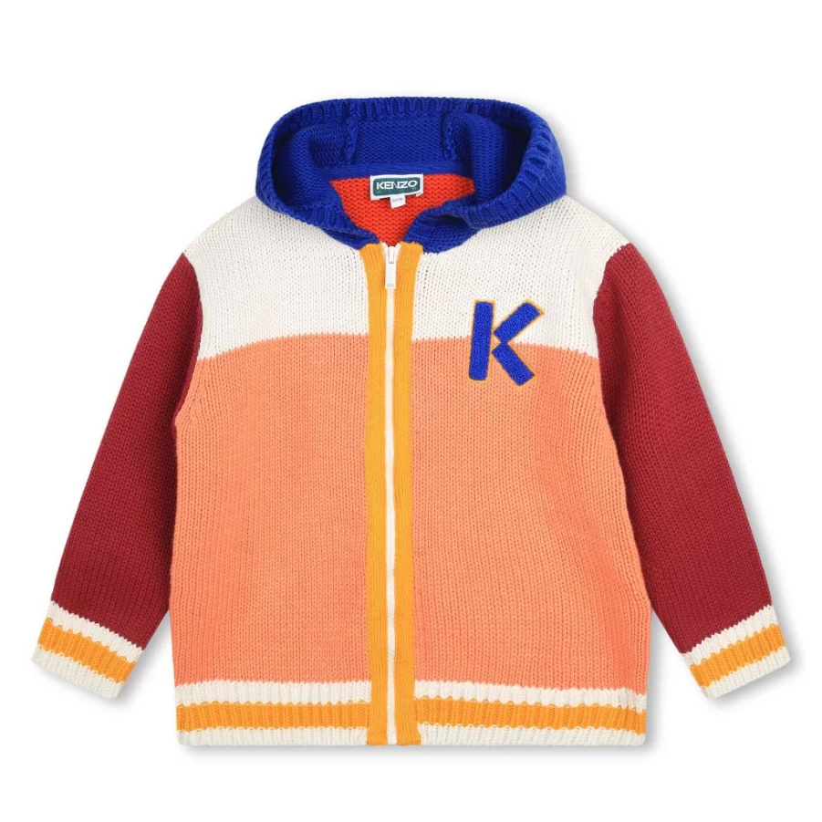 "KIDS21 Multi-Colored Circle Logo Knitted Cardigan for Stylish Comfort"
