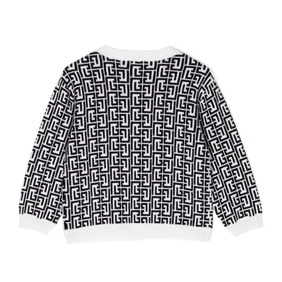 KIDS21 Black Logo Knit Cardigan for Kids - Stylish & Comfortable