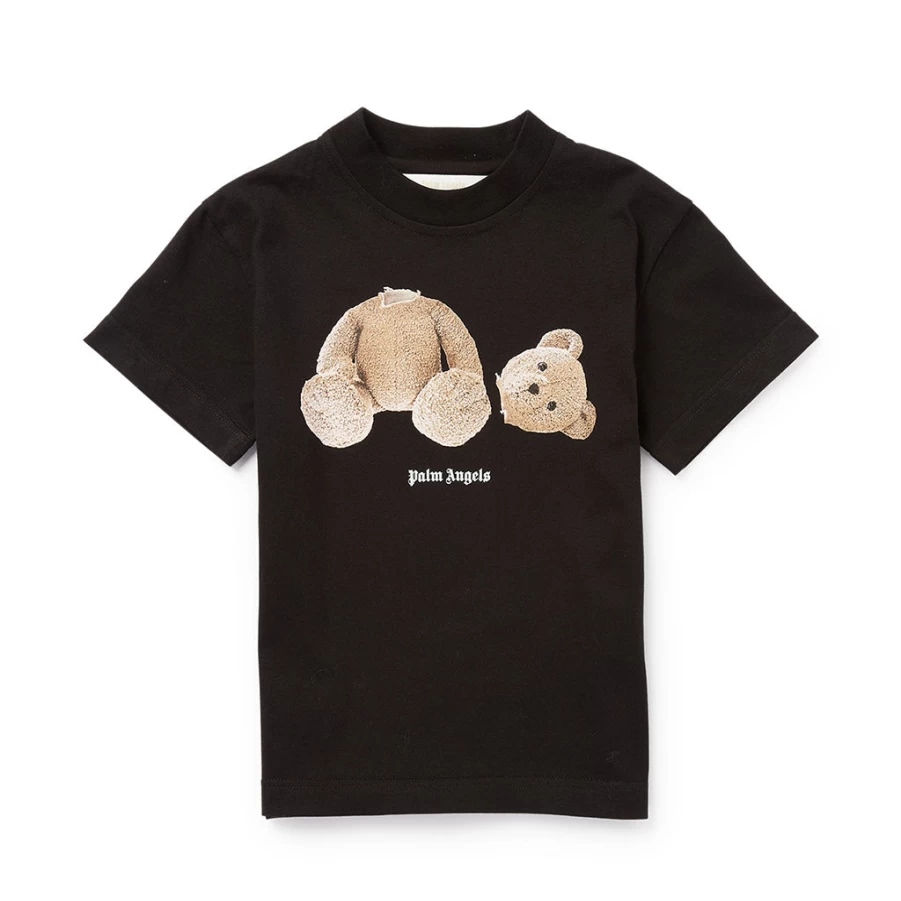 "KIDS21 Black Bear Graphic T-Shirt for Kids - Soft Cotton Tee with Cute Animal Design"