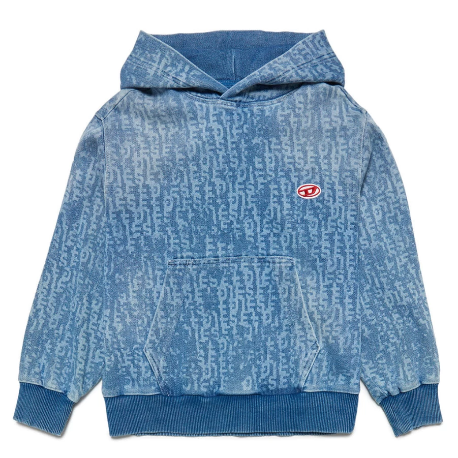 "KIDS21 Indigo Stonewashed Hoodie for Kids - Soft Washed Effect Pullover"