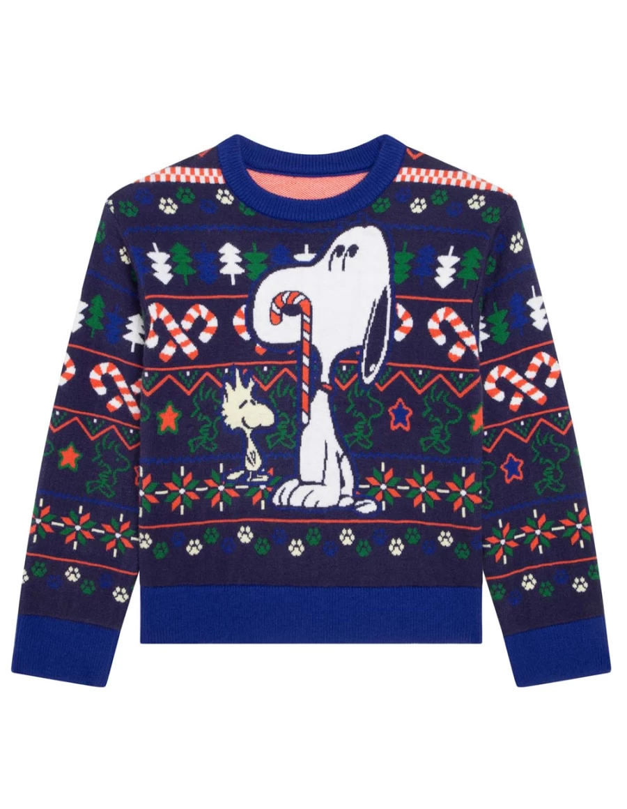 "Navy Kids21 Peanuts Holiday Sweater - Festive Charlie Brown Christmas Pullover"