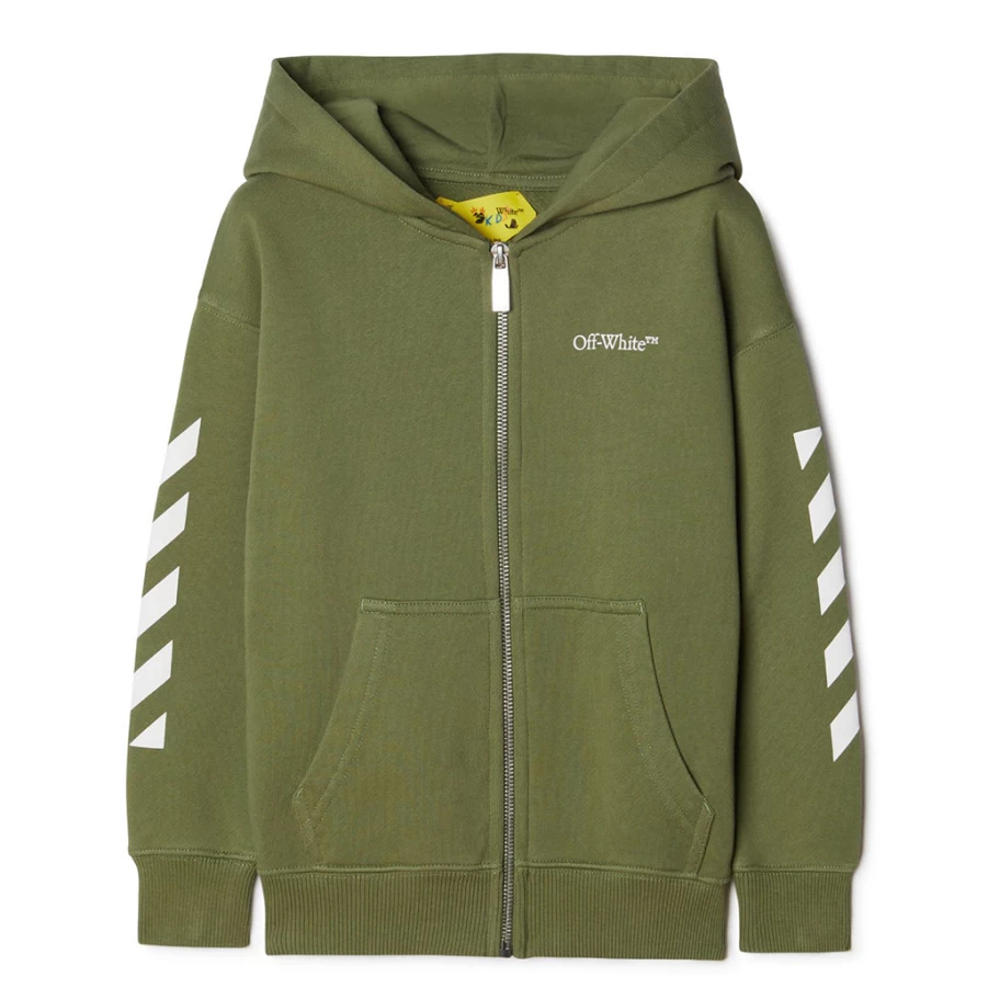 KIDS21 Green Classic Arrow Tab Hoodie Zip - Kids' Pullover with Front Pocket