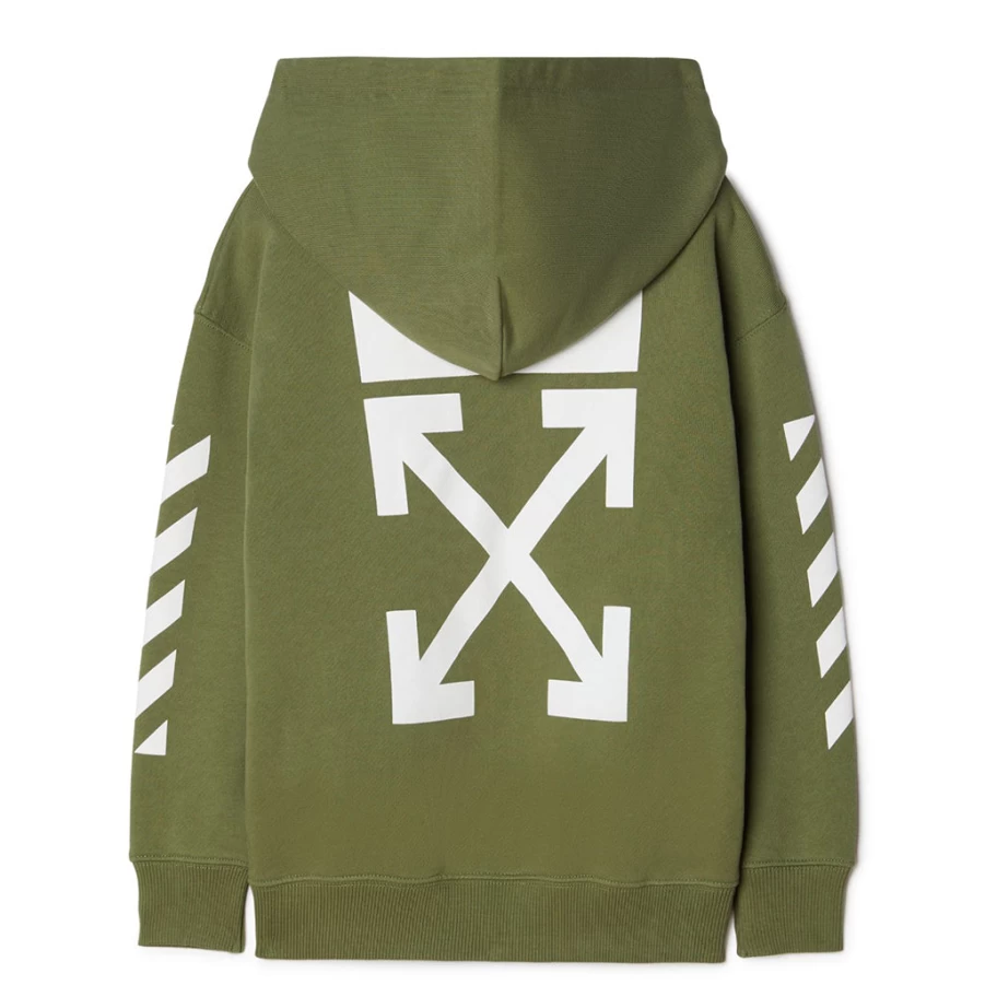 KIDS21 Green Classic Arrow Tab Hoodie Zip - Kids' Pullover with Front Pocket