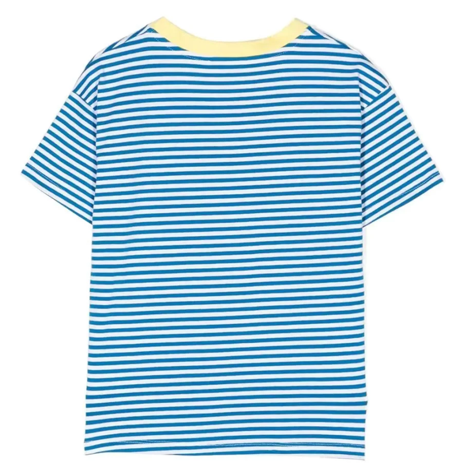 "KIDS21 Blue Contrast Trim Short Sleeve T-Shirt for Kids"