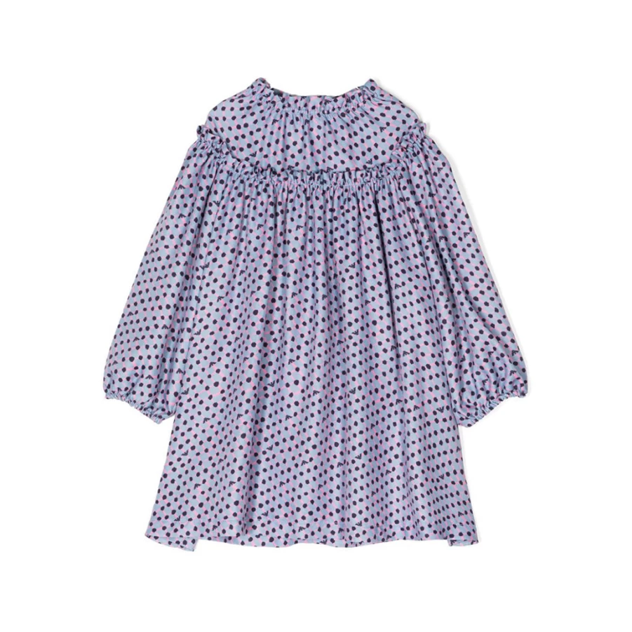 "KIDS21 Purple Puffed Sleeve Dress for Girls - Elegant Ruffle Detail Party Dress"