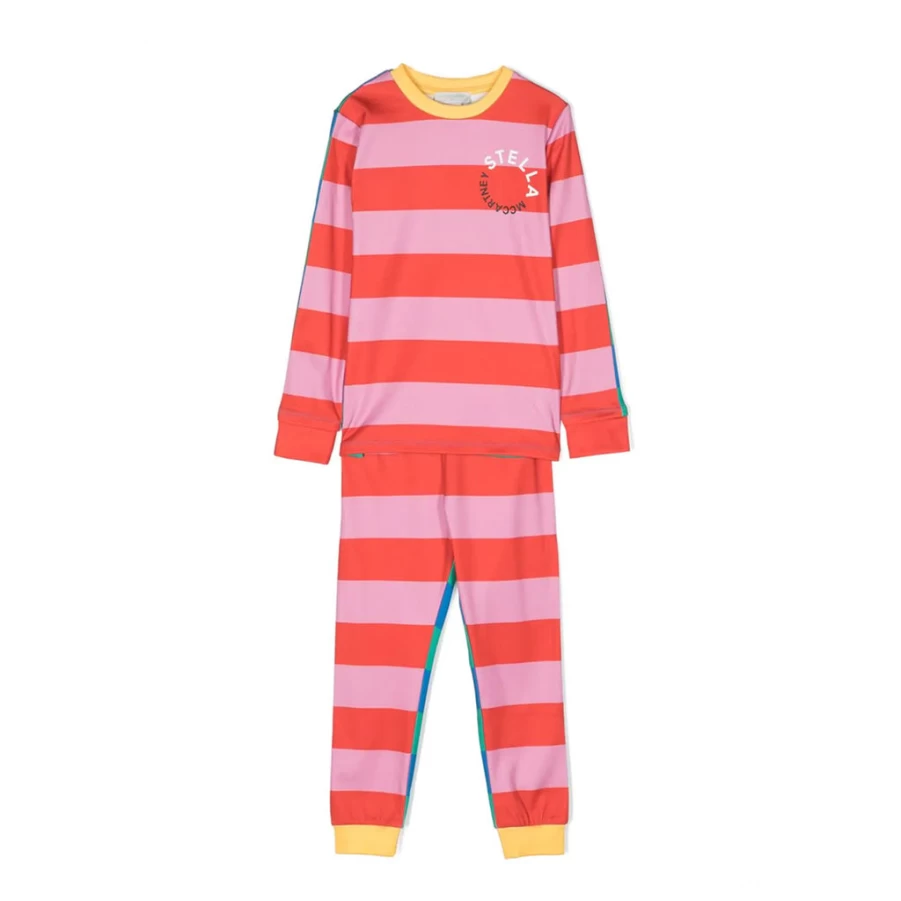 KIDS21 Red Stripes Snow Tracksuit for Kids - Winter Warm Athletic Suit