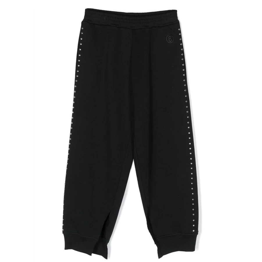 "KIDS21 Black Studded Sweatpants for Kids - Edgy Stylish Joggers"