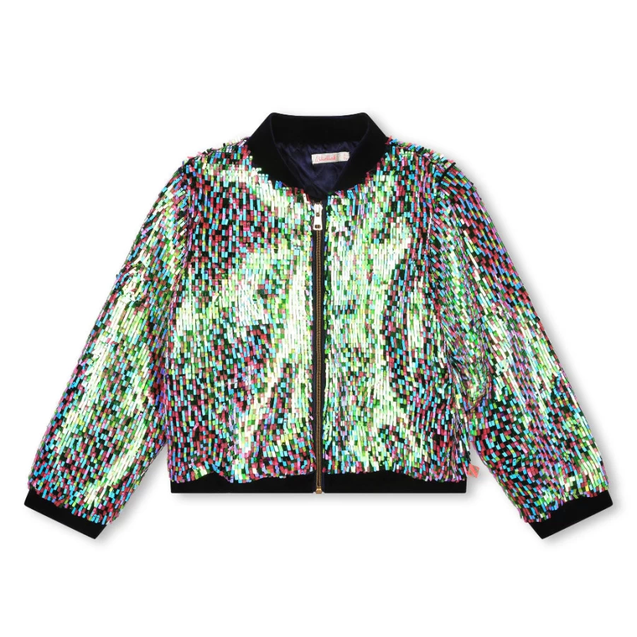 KIDS21 Navy Sequin Jacket for Kids - Sparkling Embellished Outerwear for Girls & Boys