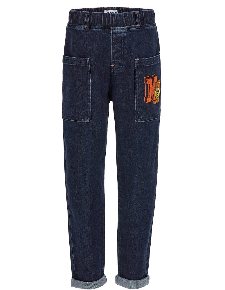 KIDS21 Navy Blue Logo Denim Jeans for Kids - Stylish & Comfortable Fit