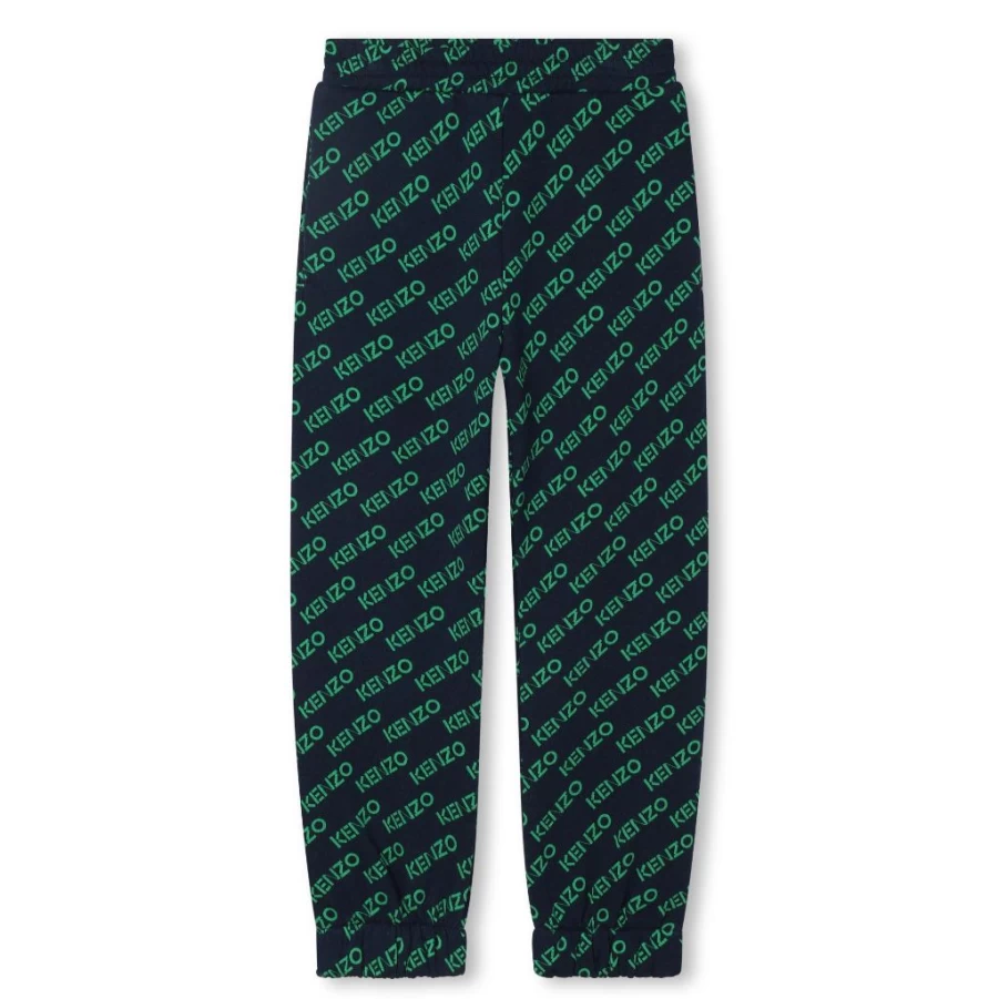 KIDS21 Navy Embroidered Logo Sweatpants for Kids - Comfortable Allover Design
