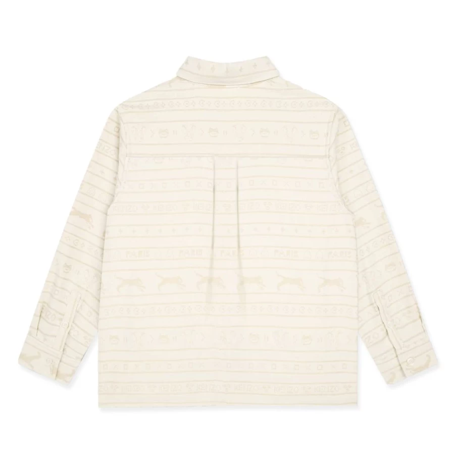 KIDS21 Ivory Multico Jacquard Long Sleeve Shirt for Kids