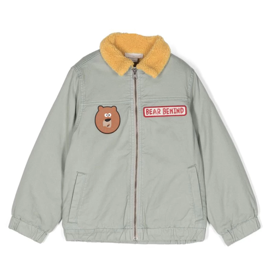 KIDS21 Green Bear Patches Jacket for Kids - Stylish & Comfortable Outerwear