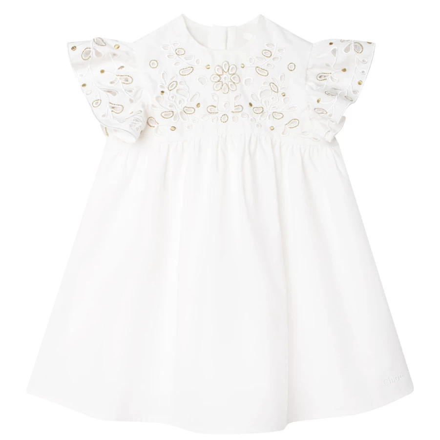 KIDS21 White Poplin Ceremony Dress for Kids - Elegant & Comfortable Formal Wear