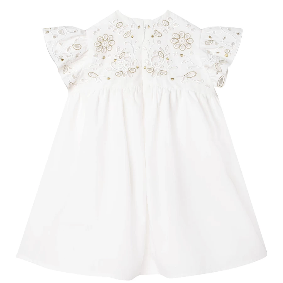KIDS21 White Poplin Ceremony Dress for Kids - Elegant & Comfortable Formal Wear
