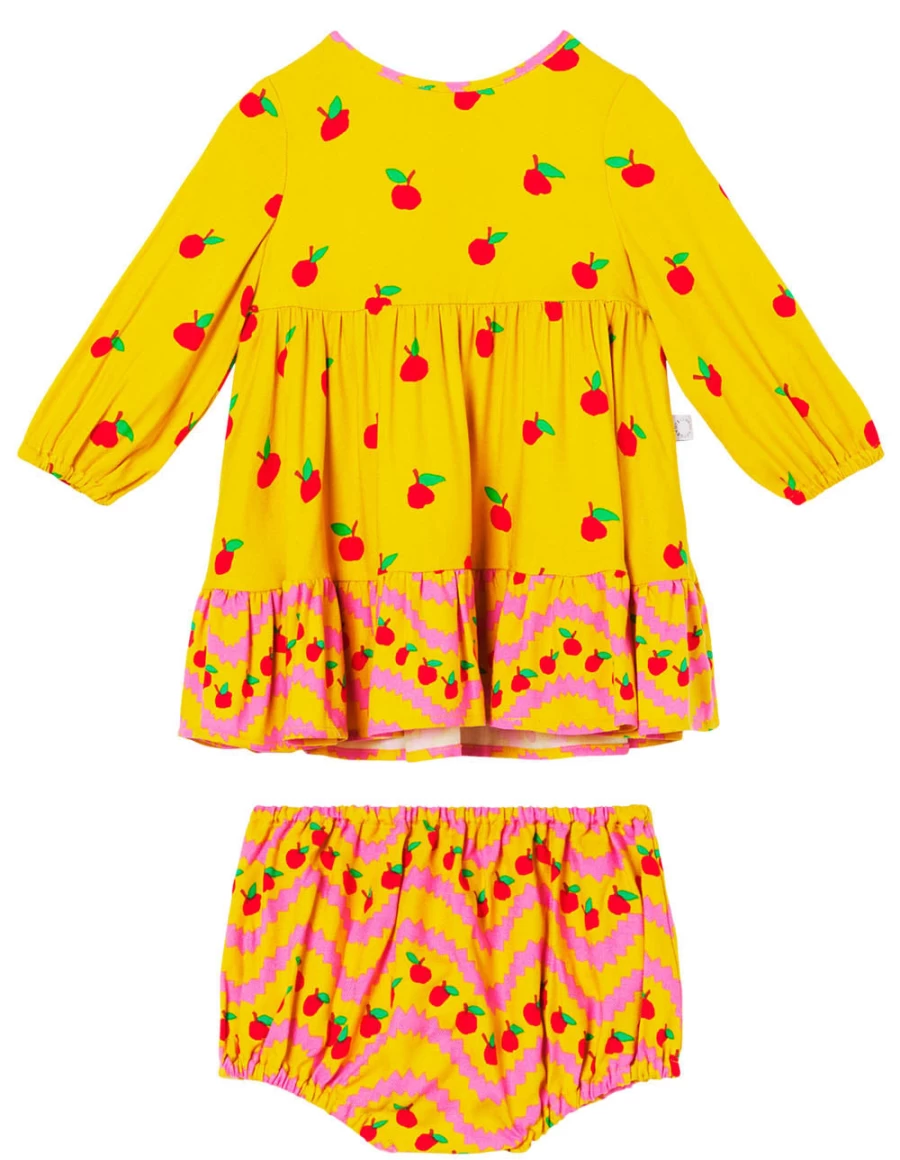 "KIDS21 Yellow Apples Dress for Kids - Cute & Stylish Girls' Clothing"