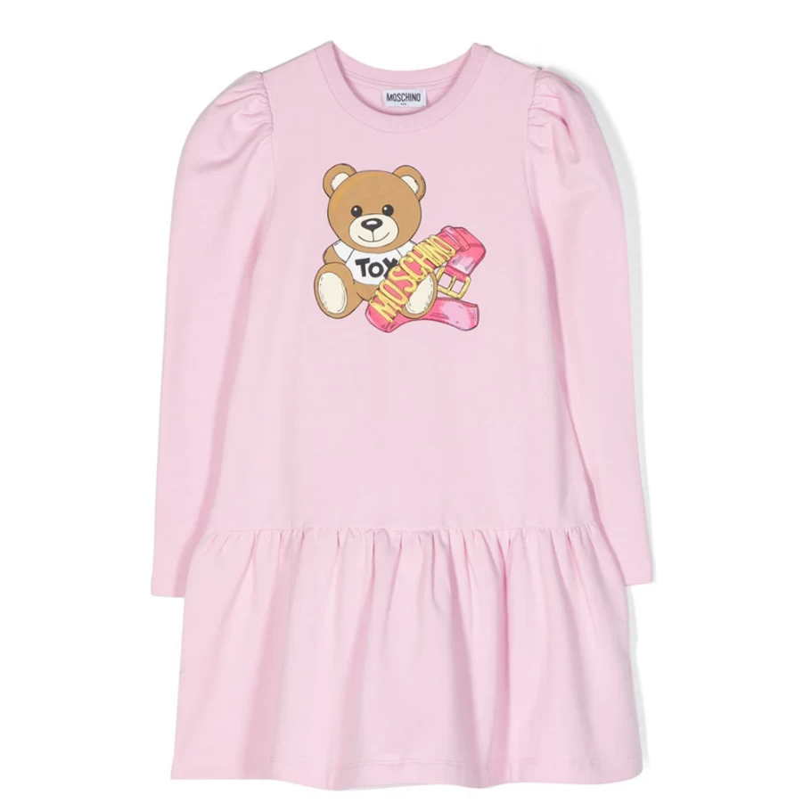 KIDS21 Pink Fleece Bear Dress for Kids - Soft & Cuddly Toddler Outfit