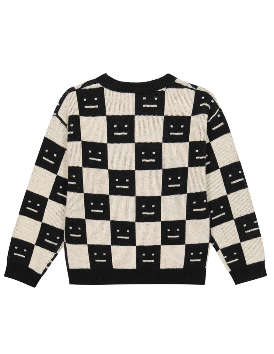 KIDS21 Black Mini Nimah Checkerboard Knit Sweater for Kids