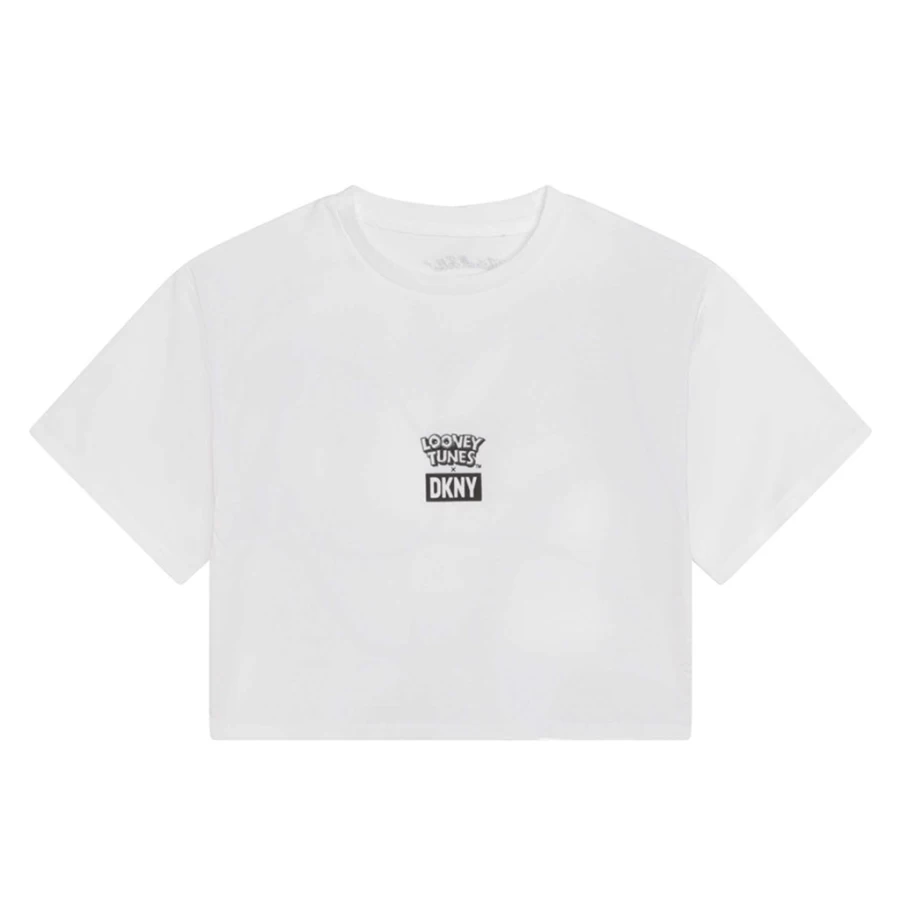 Kids21 Looney Tunes X DKNY White Short Sleeve T-Shirt for Kids Cartoon Graphic Tee