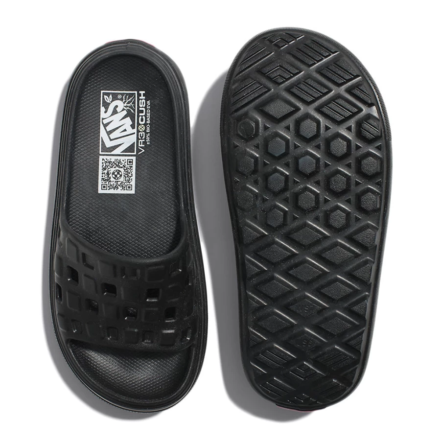 KIDS21 VR3Cush Slide-On Sandals for Kids - Comfortable Black Outdoor Slippers