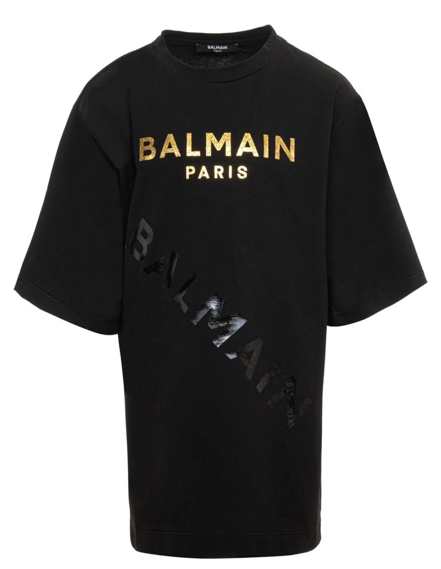 KIDS21 Black Logo Printed T-Shirt Dress for Kids