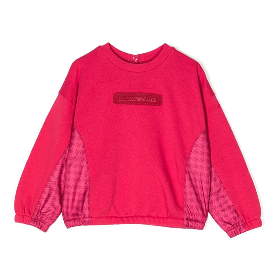 "KIDS21 Red Houndstooth Pattern Sweatshirt for Kids – Stylish & Comfortable"