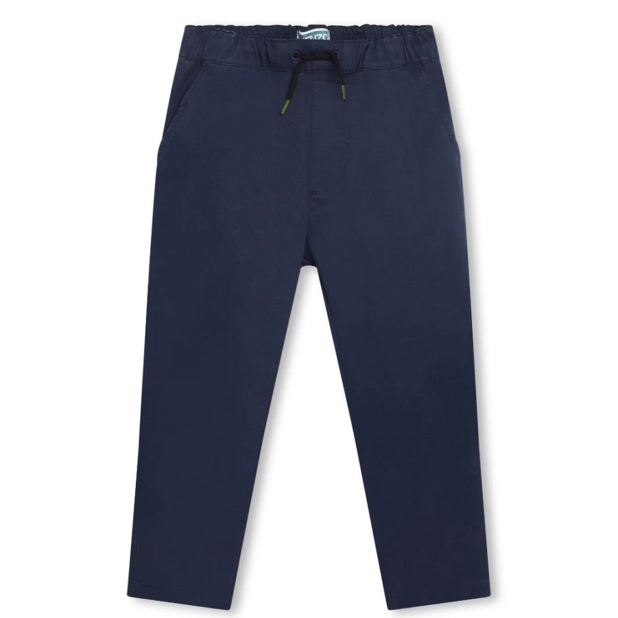 KIDS21 Navy Twill Trousers with Logo Detail for Kids