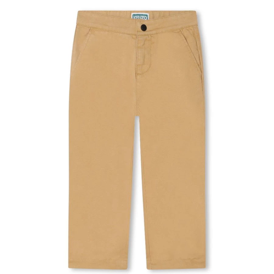 KIDS21 Brown Kenzo-Inspired Badge Trousers for Kids