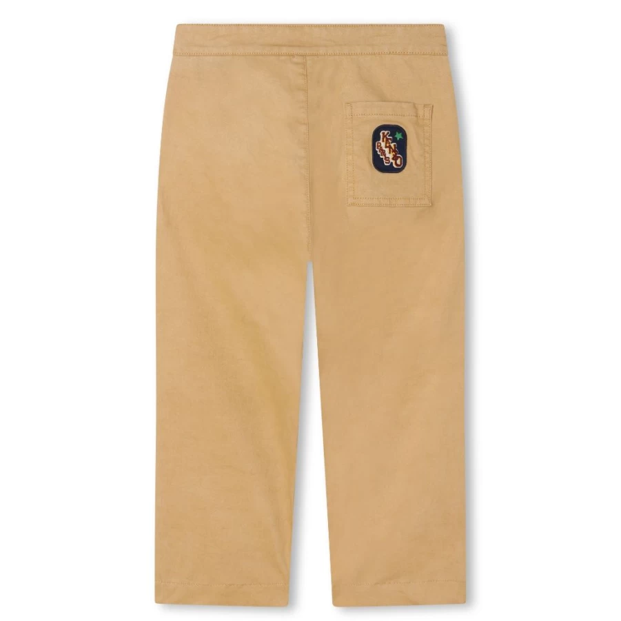 KIDS21 Brown Kenzo-Inspired Badge Trousers for Kids
