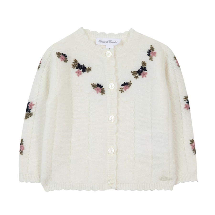 "KIDS21 White Wool Cardigan for Kids - Soft & Cozy Winter Sweater"
