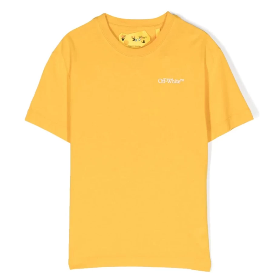 "KIDS21 Classic Arrow Tab T-Shirt for Kids - Bright Yellow Casual Tee"