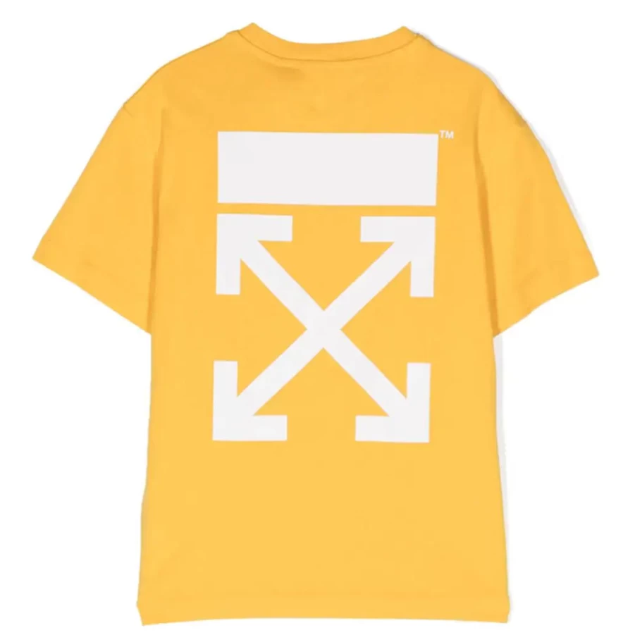 "KIDS21 Classic Arrow Tab T-Shirt for Kids - Bright Yellow Casual Tee"