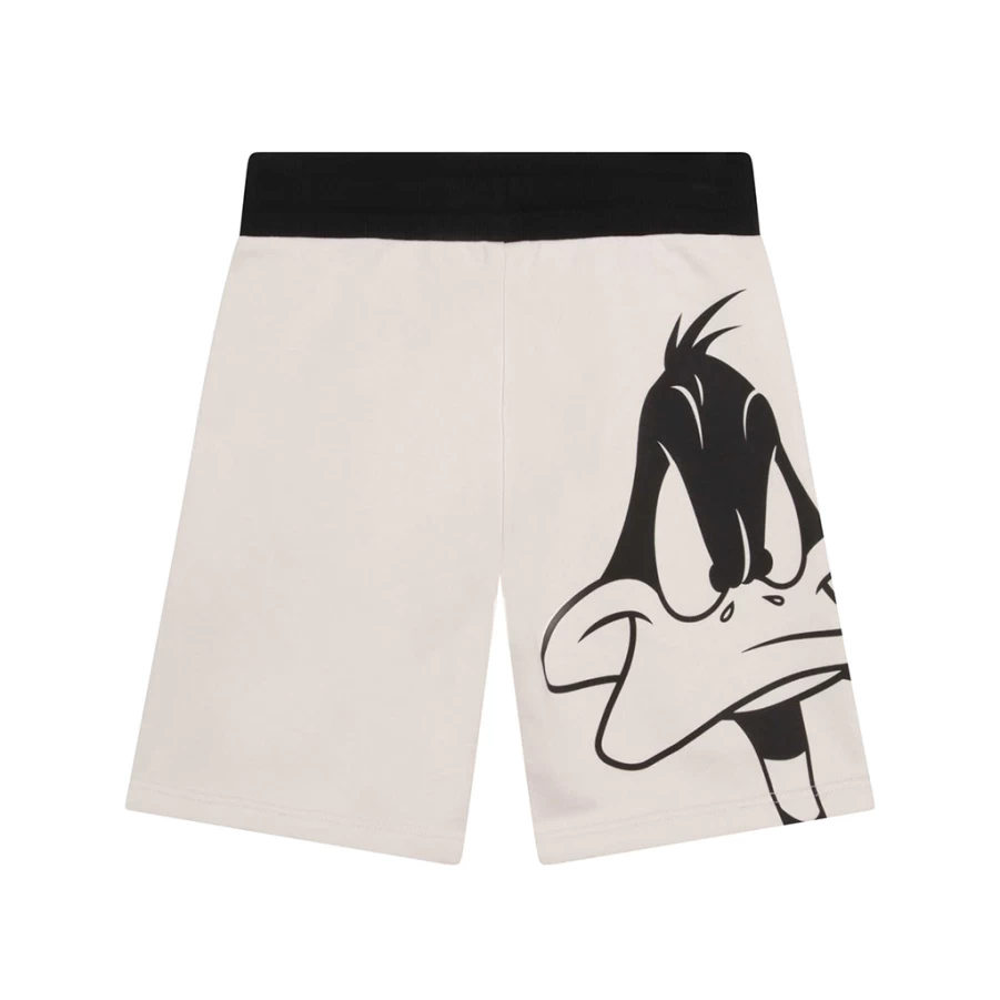 KIDS21 Looney Tunes X DKNY Bermuda Shorts for Kids - White Cotton Casual Summer Shorts