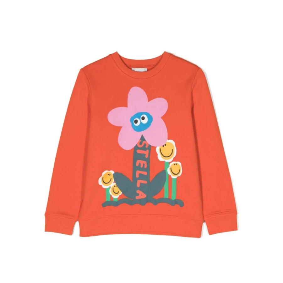"KIDS21 Orange Flower Sweatshirt for Kids - Cute Floral Pullover"