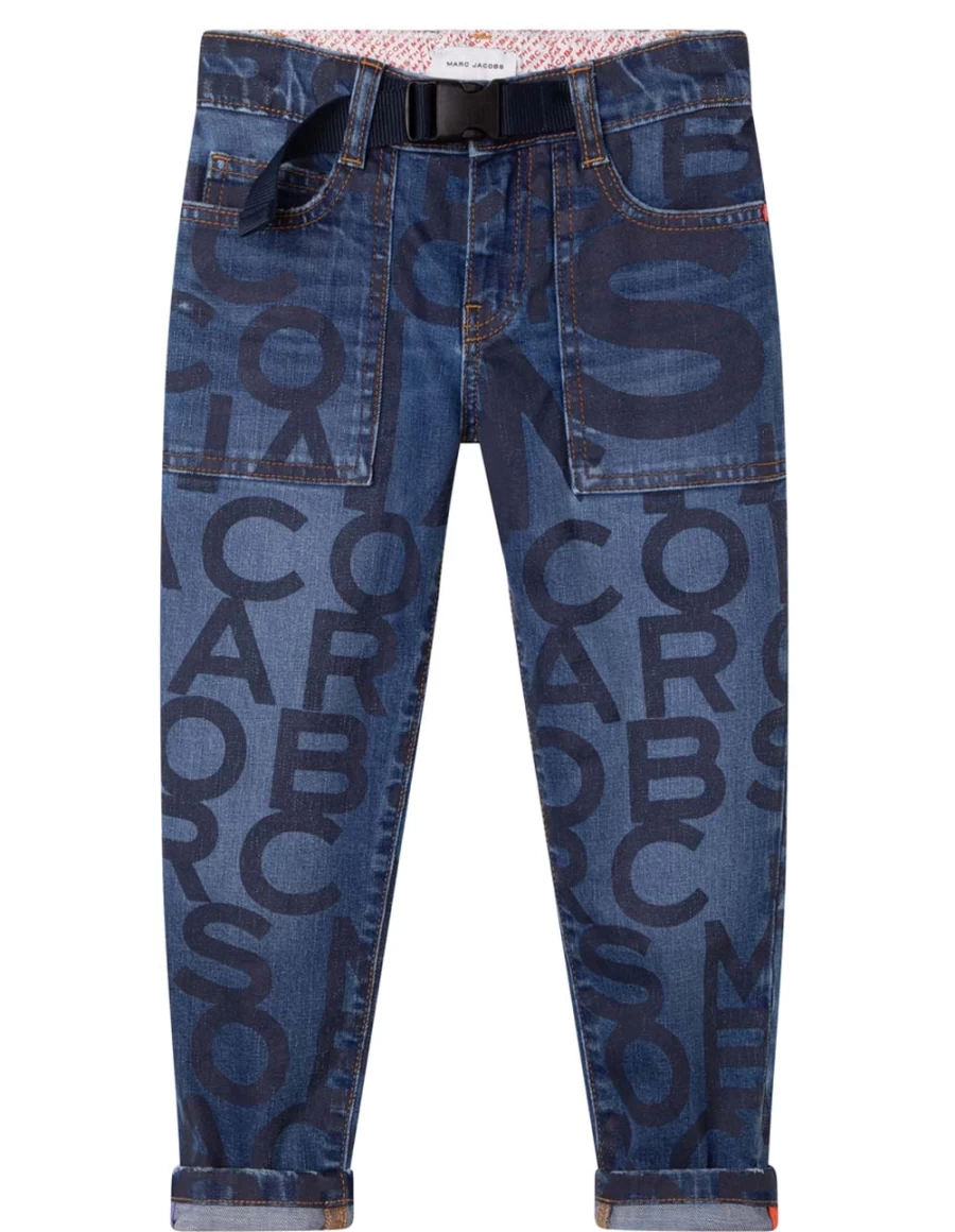 KIDS21 Monogram Jeans for Kids in Classic Indigo Wash - Stylish Denim with Embroidery