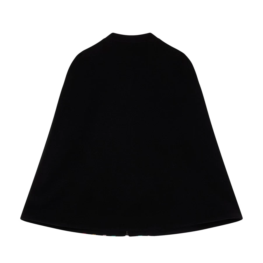 KIDS21 Black Rainbow Winter Cape for Kids - Warm & Stylish Outerwear