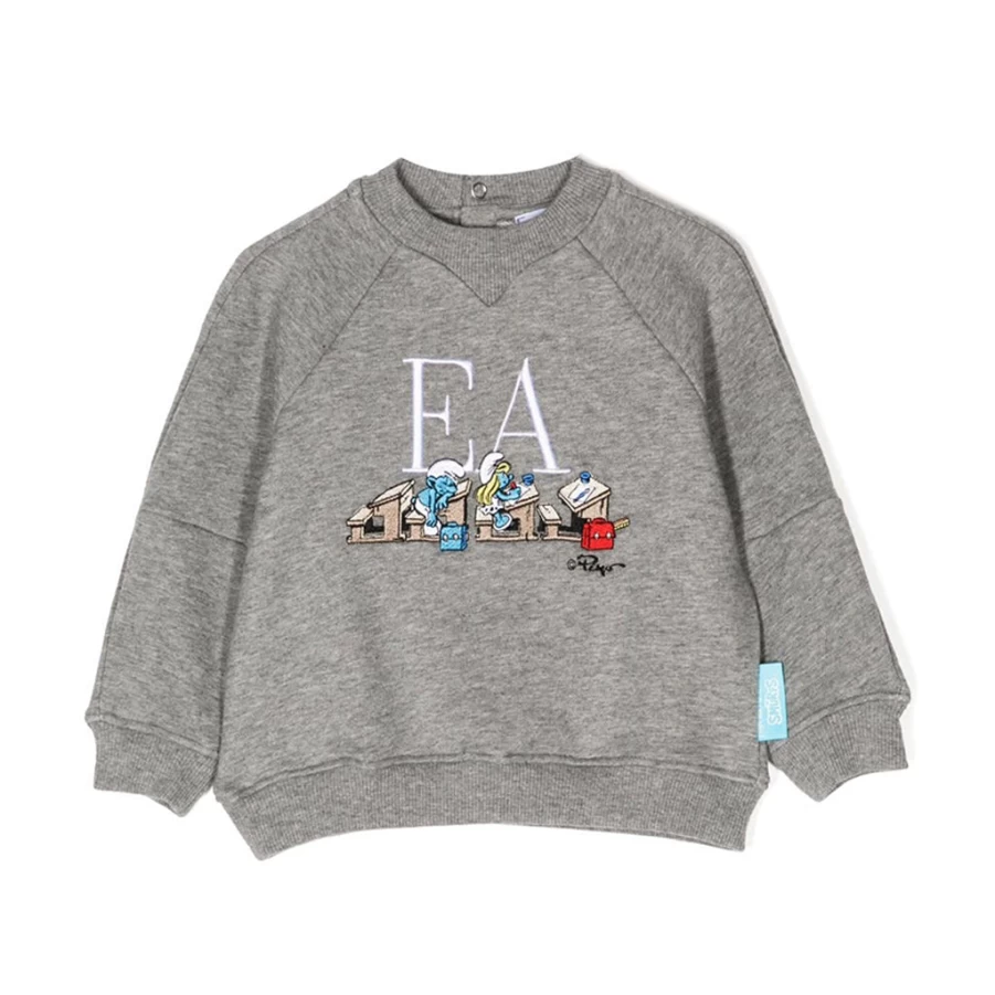 KIDS21 Grey Smurfs Sweatshirt for Kids - Comfortable Cartoon Graphic Pullover