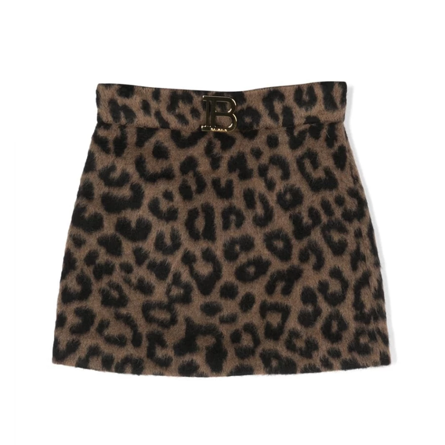 "KIDS21 Brown Leopard Print Skirt for Kids - Stylish Animal Pattern Skirt"