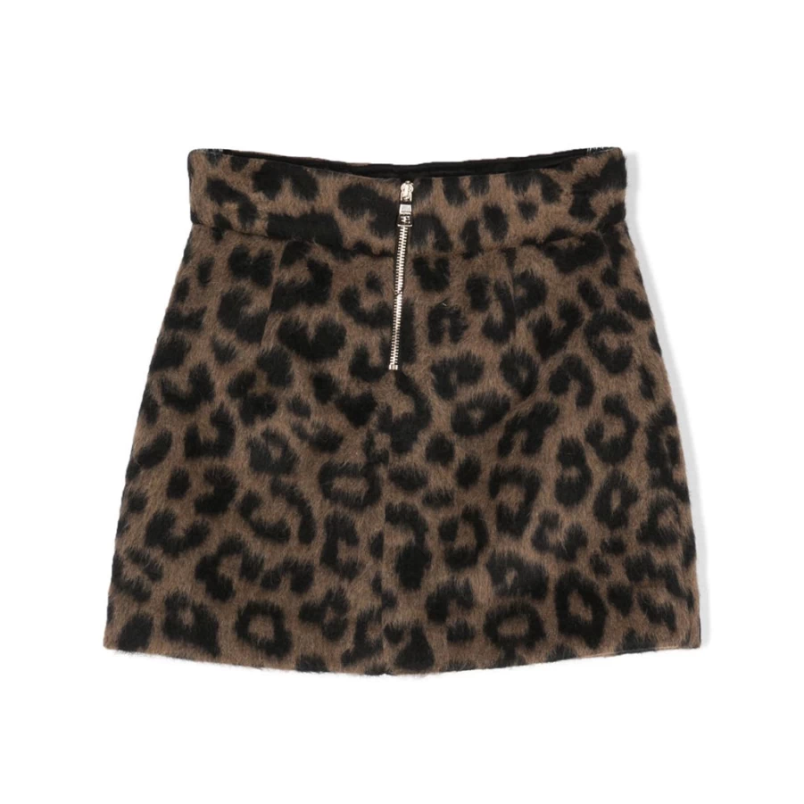 "KIDS21 Brown Leopard Print Skirt for Kids - Stylish Animal Pattern Skirt"