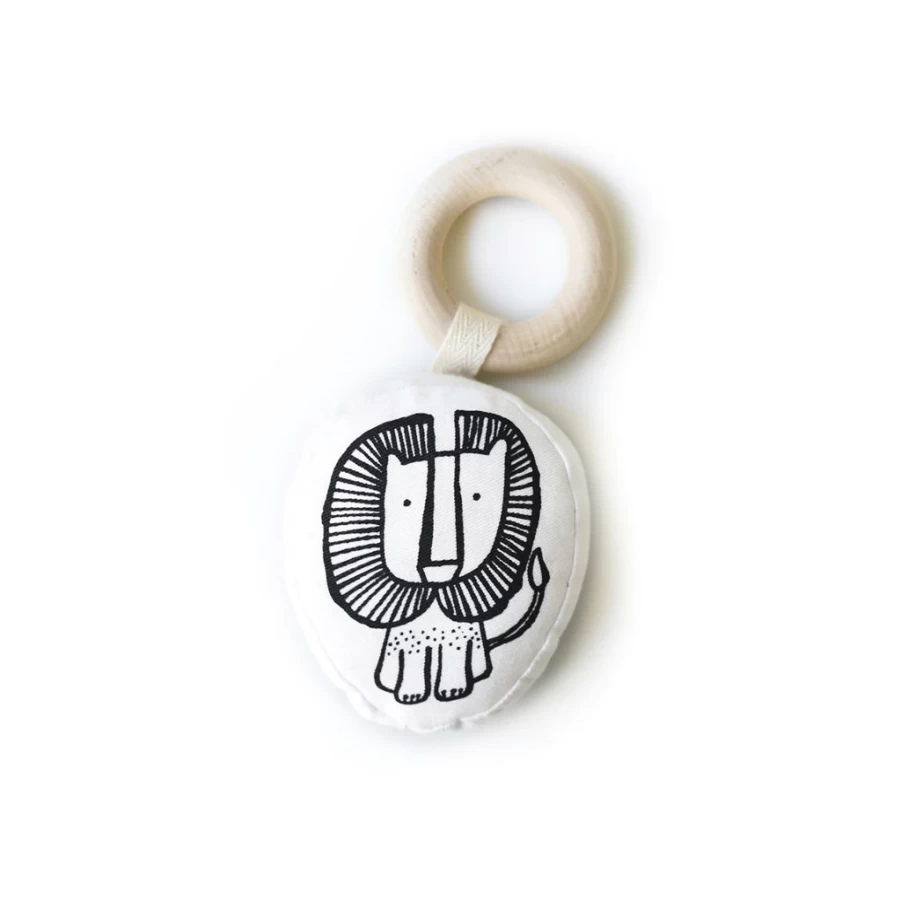 KIDS21 Organic Teether Lion - Natural Baby Teething Toy, BPA-Free, Safe for Infants, White