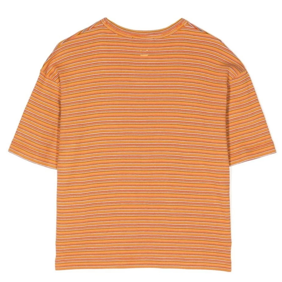 KIDS21 Orange Mini Oxford Fine Stripe T-Shirt for Kids