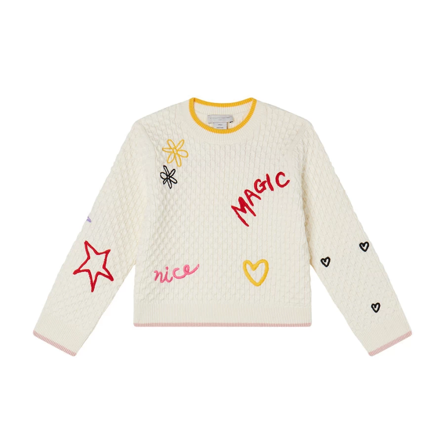 KIDS21 Ivory Stella Magic Knit Jumper for Kids - Soft & Cozy Winter Sweater