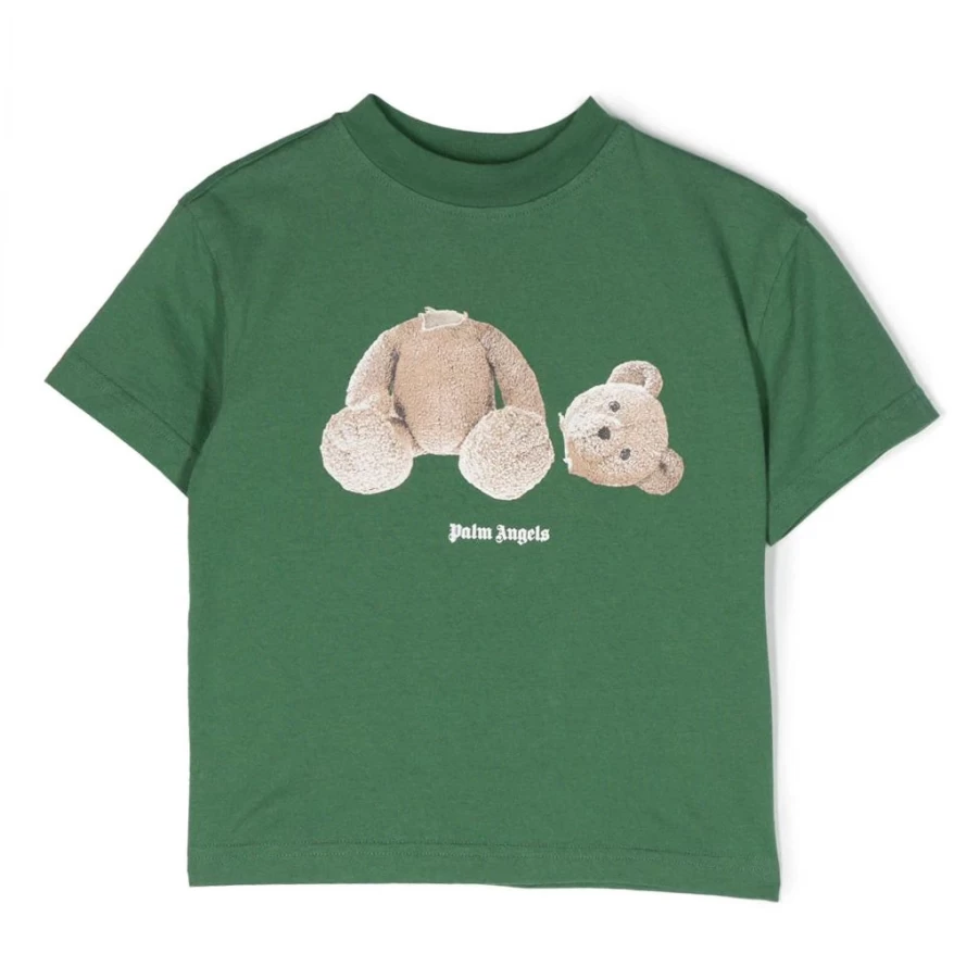 Kids21 Green Bear Graphic Short Sleeve T-Shirt for Boys & Girls - Soft Cotton Casual Tee