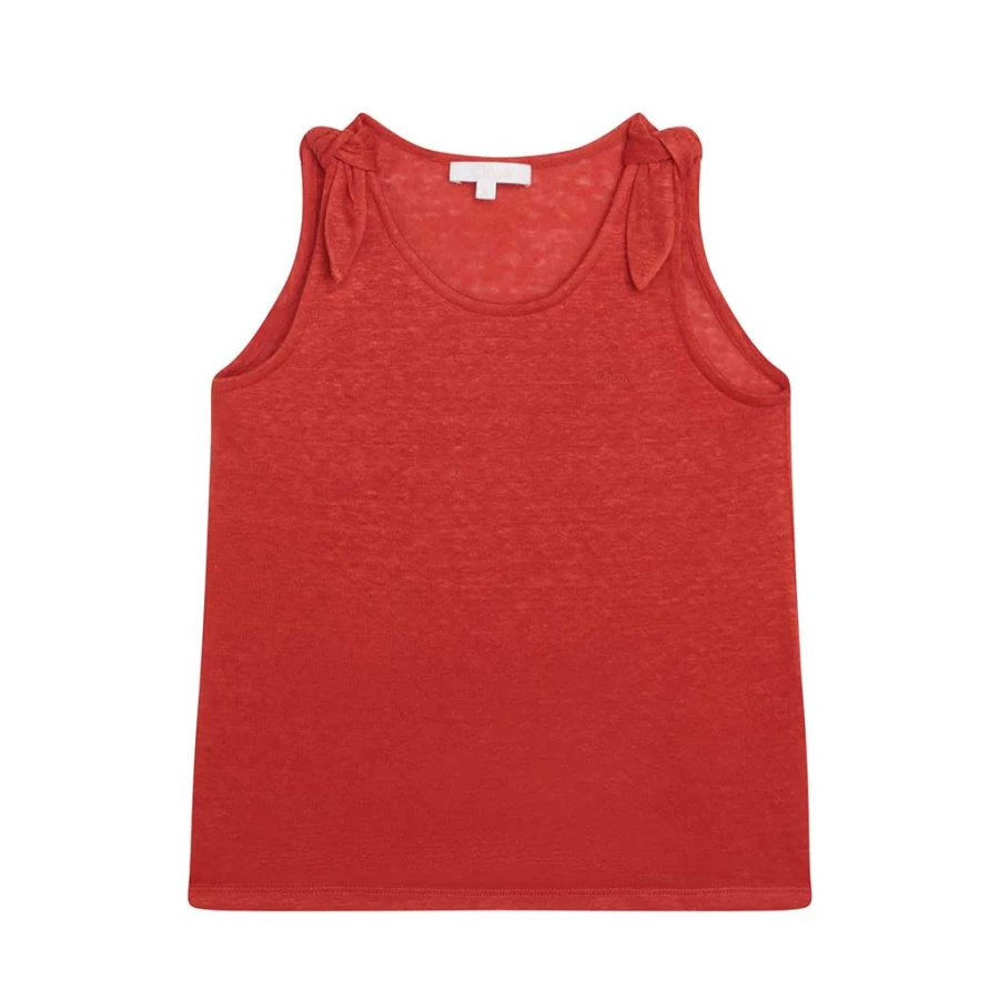 "KIDS21 Orange Linen Jersey Tank Top for Kids - Soft & Breathable Summer Top"
