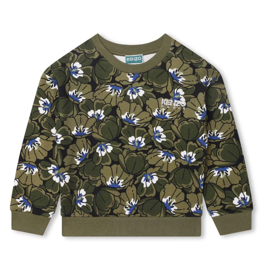 KIDS21 Khaki Ikebana Floral Print Sweatshirt for Kids - Stylish & Comfortable