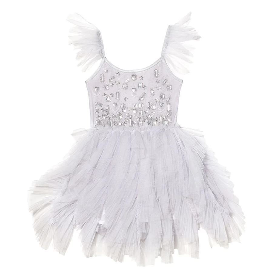 KIDS21 Blue Glitter Tutu Dress for Girls - Sparkling Party Tutu Skirt Outfit