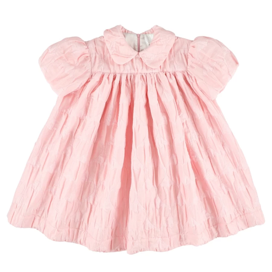 "KIDS21 Pink Textured Dress for Girls - Soft & Stylish Kids' Fashion"