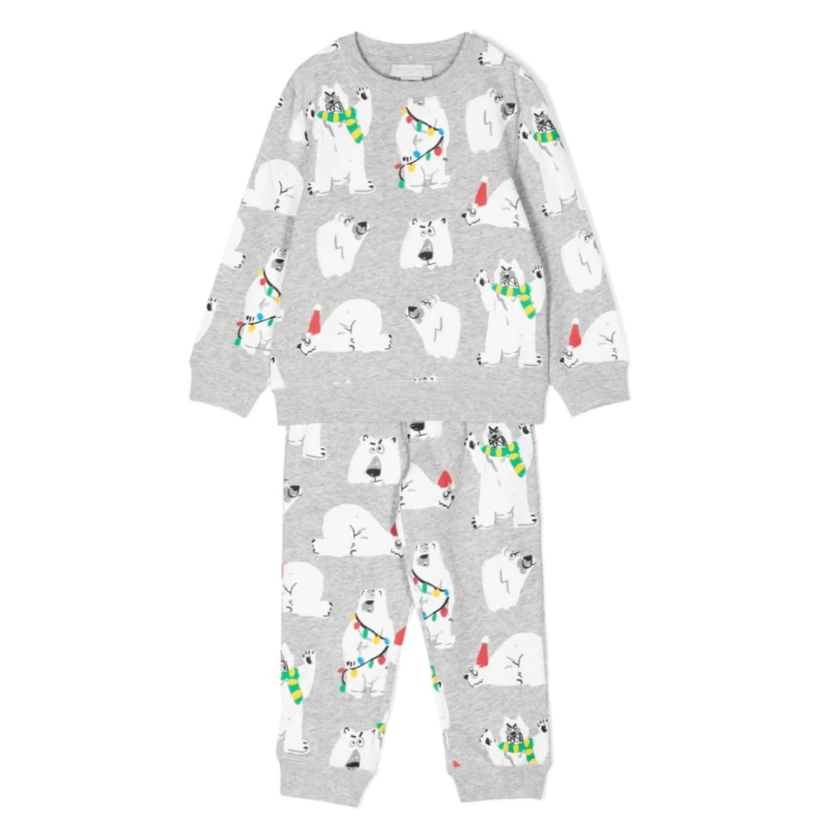 "KIDS21 Multi-Colored Christmas Bears Fleece Tracksuit for Kids"