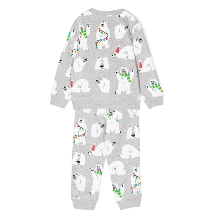 "KIDS21 Multi-Colored Christmas Bears Fleece Tracksuit for Kids"