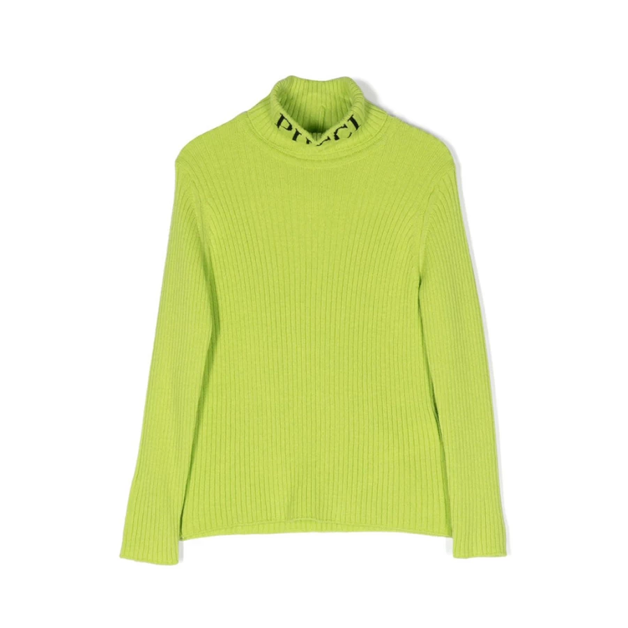 KIDS21 Green Logo Embroidered Turtle Neck Sweater for Kids